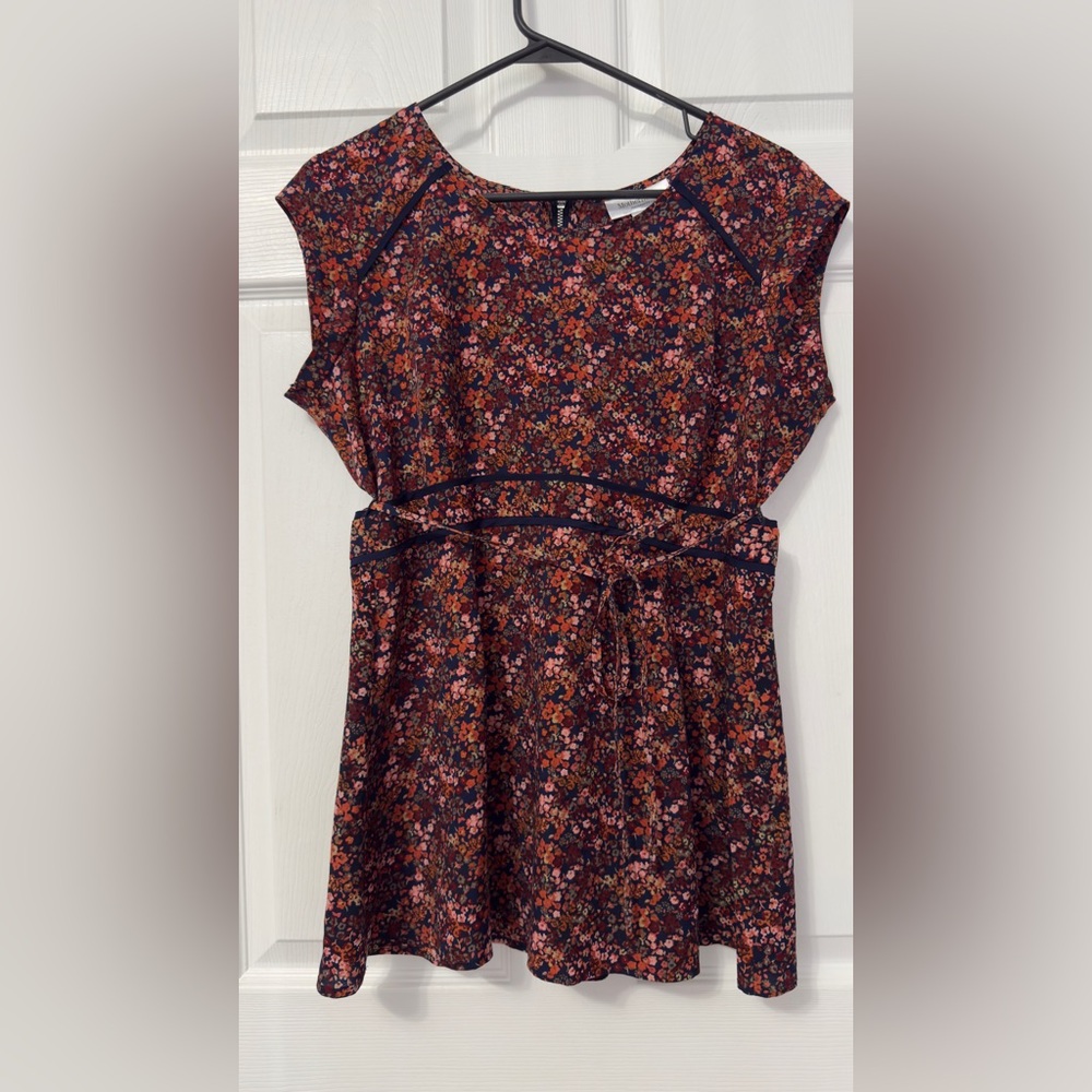 Motherhood Floral Maternity Dress - Navy and Red